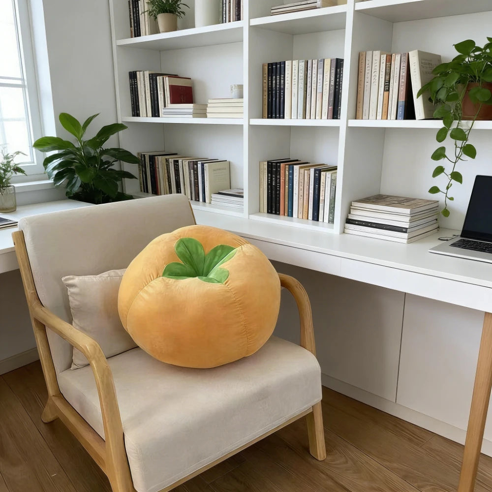 Cojín Engrosado con Almohada en Forma de Tomate, Cojín Redondo de Verduras, Champiñón, Caqui para Asiento de Ventana, Almohadas para Dormitorio