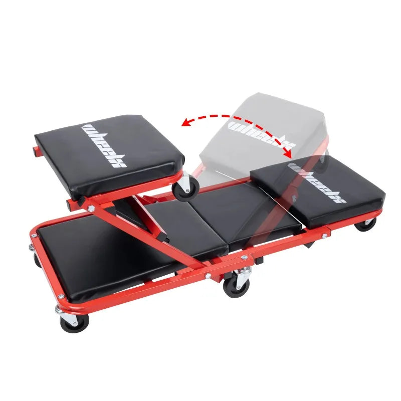 Taburete de reparación multifuncional plegable para coche, tabla de reparación reclinable tipo Z, taburete de trabajo para coche, taburete de belleza para taller de coches