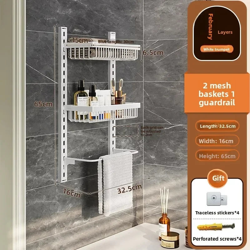 Estante de almacenamiento de especias y condimentos de pared multicapa ajustable para gabinete de cocina, sin perforaciones, para colgar en la pared
