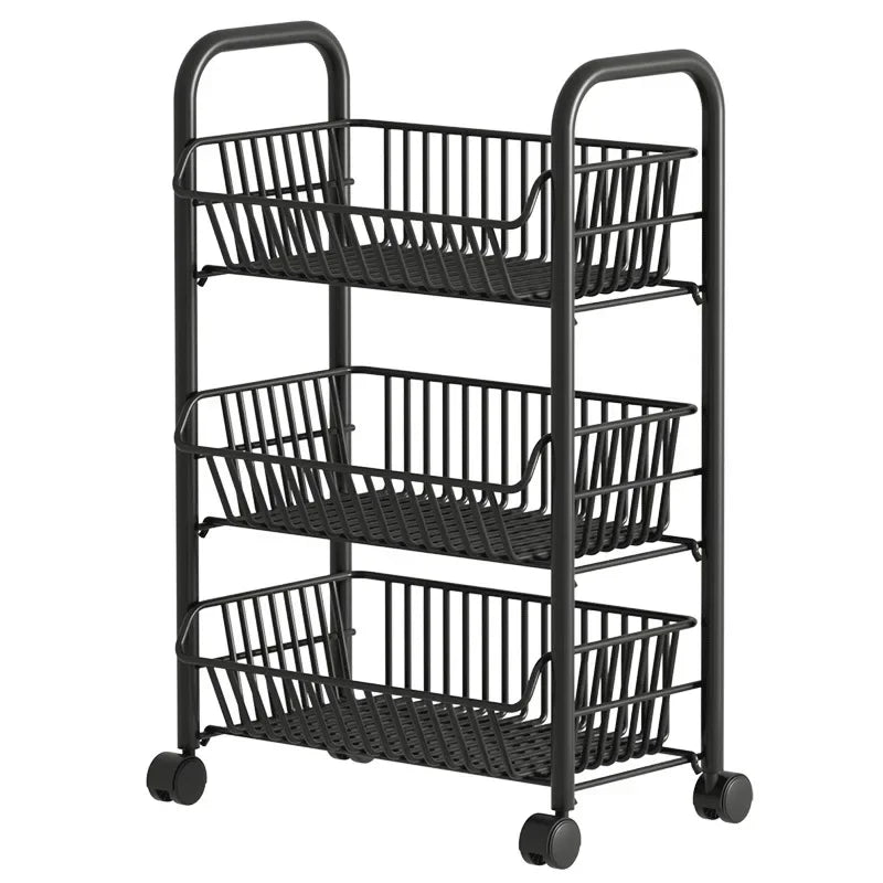 Carrito Organizador de Cocina con Ruedas de Varios Niveles Delgado Plegable Móvil Estante de Almacenamiento Despensa Balcón Dormitorio Sala de Estar