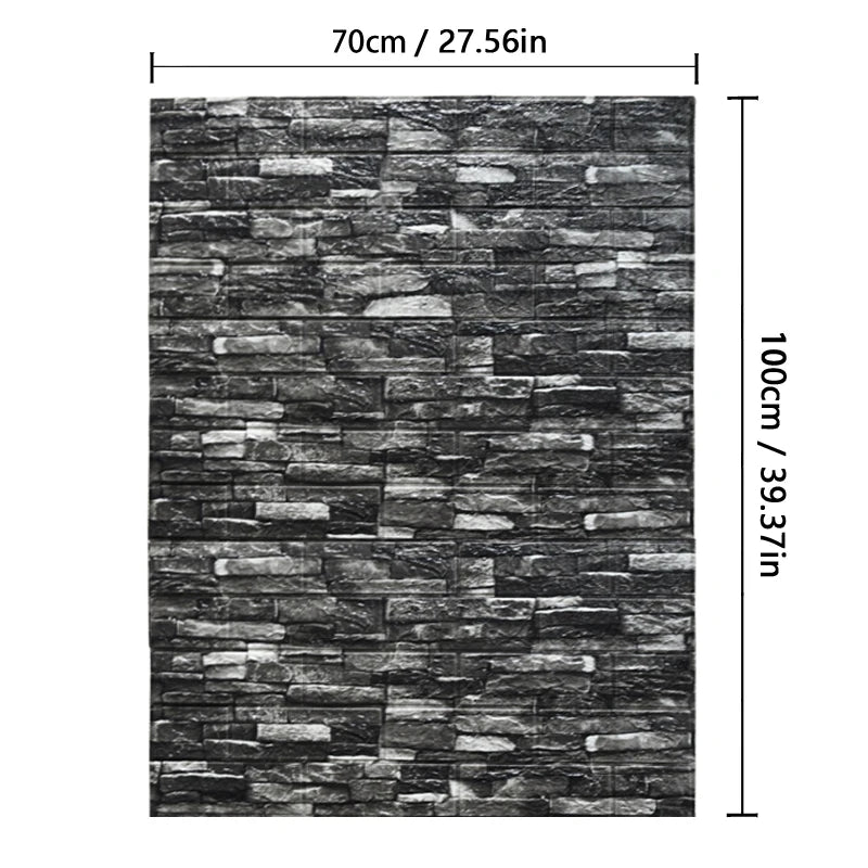 70cmx1/2/3/5/10m 3D Paper Wall Adhesive Living Room PVC Self-adhesive Panels Home Decoration Wallpapers Waterproof Wall Stickers