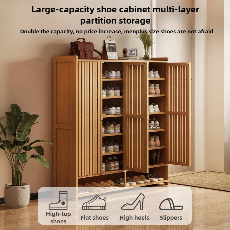 Zapatero para uso doméstico, zapatero de puerta, pasillo con vista a la pared, entrada interior, habitación de alquiler, zapatero multicapa