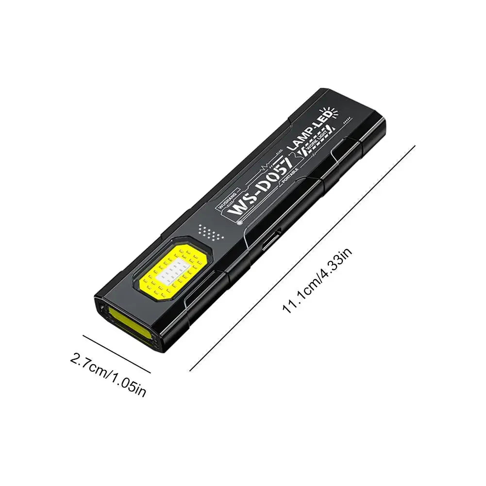 Potente Linterna EDC de 550 lúmenes recargable por USB-C, antorcha portátil con luces COB rojas y azules, linterna portátil para exteriores con clip para bolígrafo