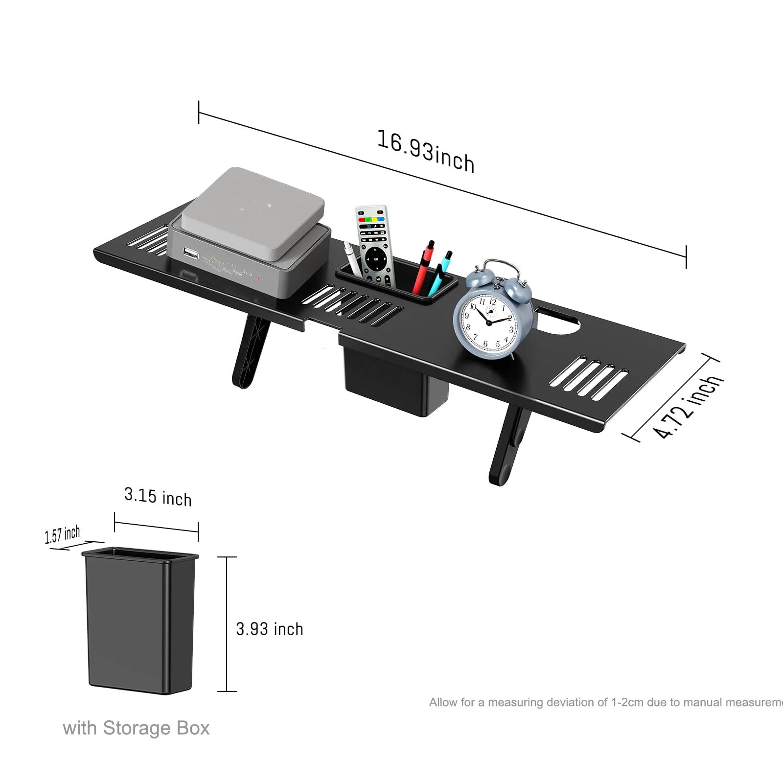Estante plegable para monitor de computadora, soporte para decodificador de TV, estante para monitor, soporte para enrutador, soporte remoto, estante superior para TV