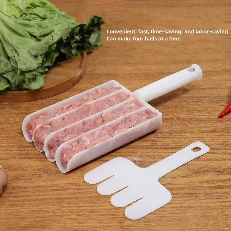 Máquina para hacer albóndigas de acero inoxidable, molde para rollos de fruta, arroz y verduras, pinza para albóndigas fritas y bolas de arroz con carne, herramientas de cocina