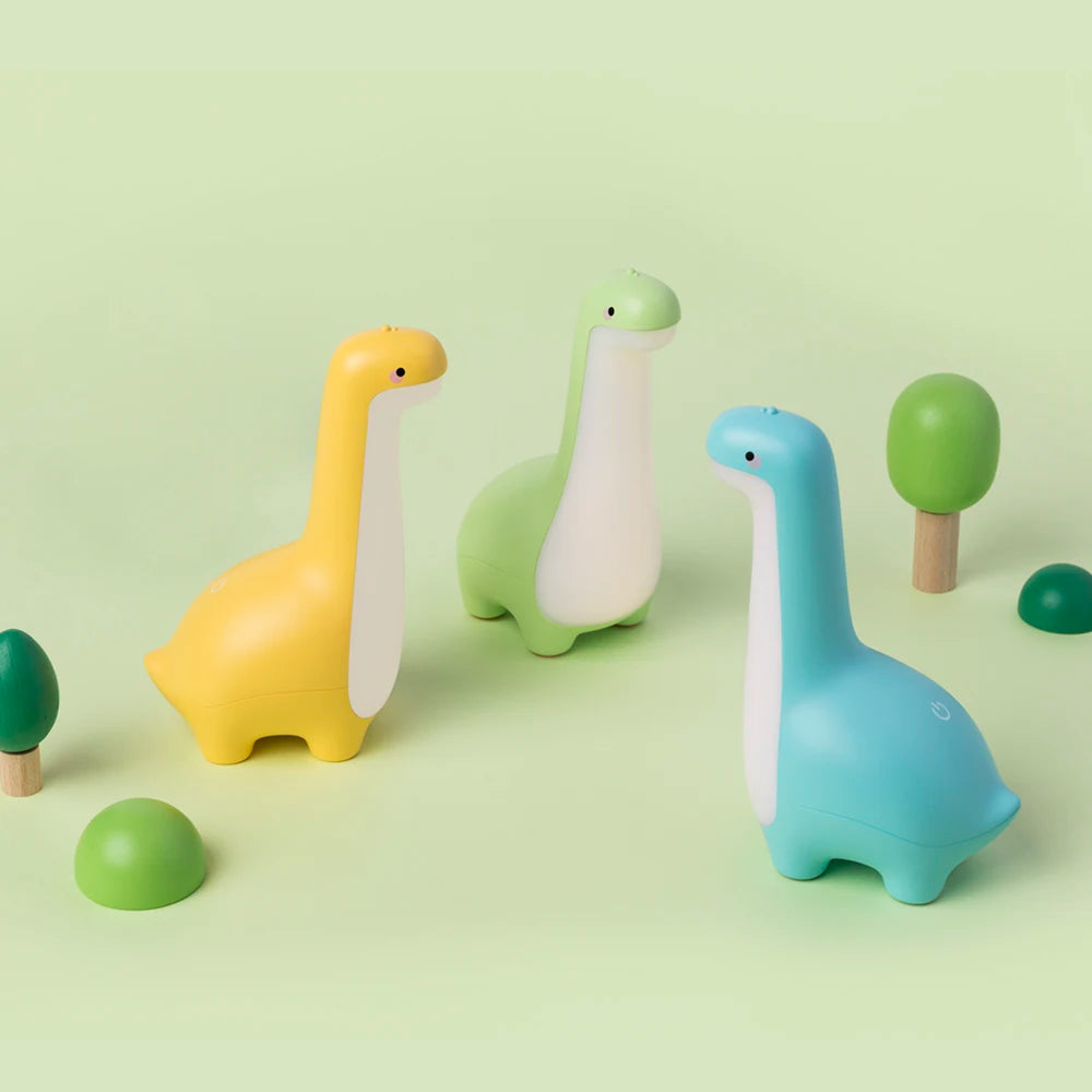 Dinosaurio Luz Nocturna Linda Luz Nocturna Infantil Protección Ocular Lámpara de Mesita de Noche con Temporizador Carga USB Decoración de Habitación Regalo para Niños