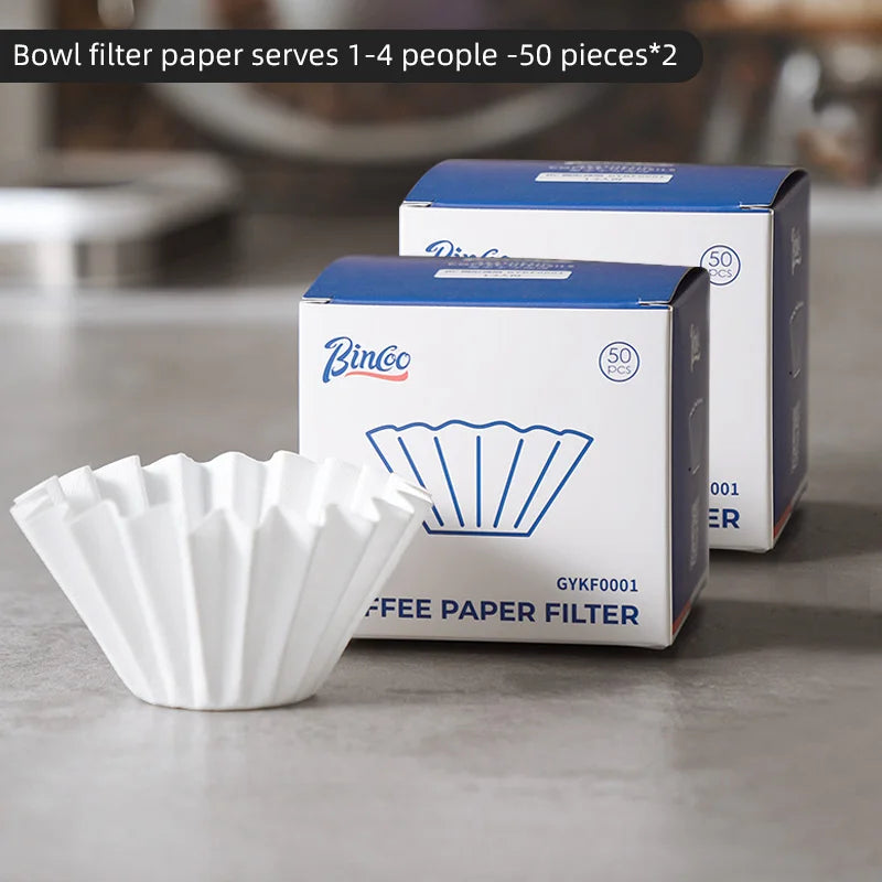 Bincoo Complete Pour Over Filter Collection - Round, Cone, Basket Styles in Multiple Sizes, Full Model Selection