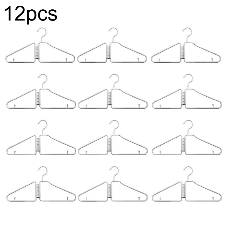 12pcs Foldable Coat Hangers - Portable Travel Hangers, Space-Saving Design,Ideal for Clothes & Coats