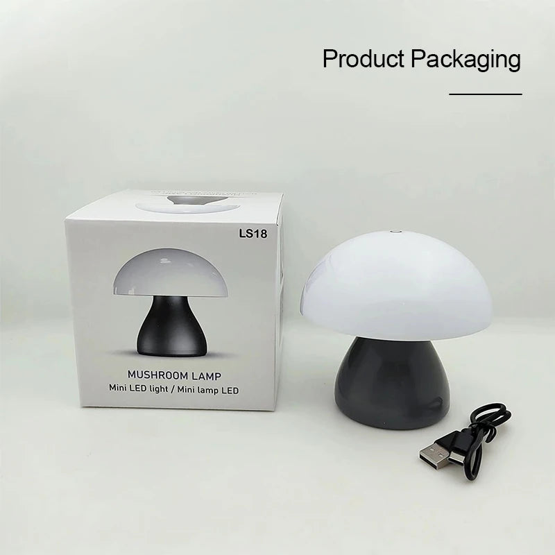 Lámpara de Mesa LED con forma de Seta, Recargable, Táctil, para Escritorio, Cafetería, Bar, Decoración de Dormitorio de Hotel, Ambiente Nórdico Creativo, Pequeña Luz Nocturna