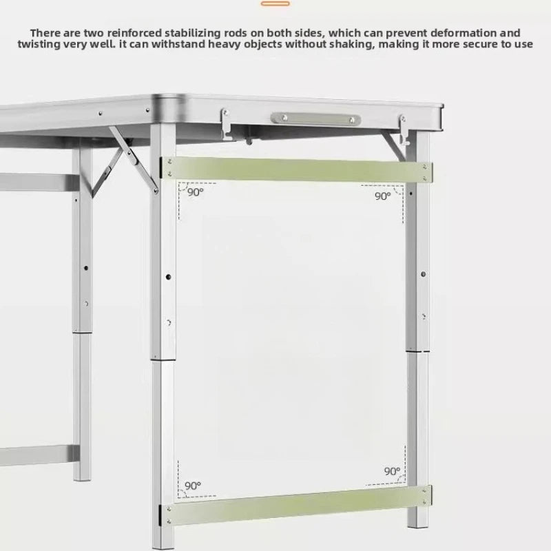 Portable Folding Picnic Table Adjustable Height Lightweight Compact Aluminum Easy Carry Camping Beach Tailgate Backyard Tables