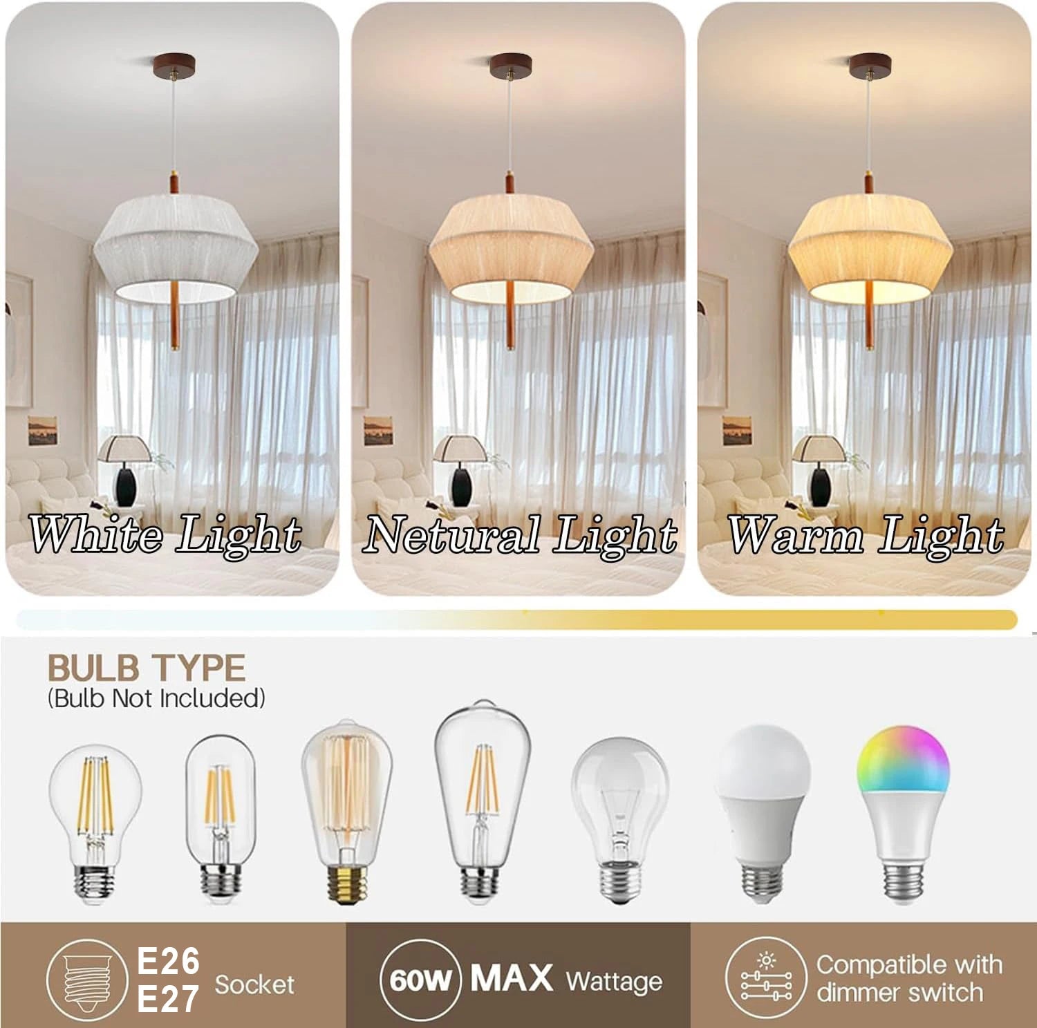 Wabi Sabi Lámpara Colgante LED de Hilo de Algodón Tejido Minimalista Candelabros Tejidos a Mano para Restaurante Sala de Estar Bar Hotel Lámpara Colgante