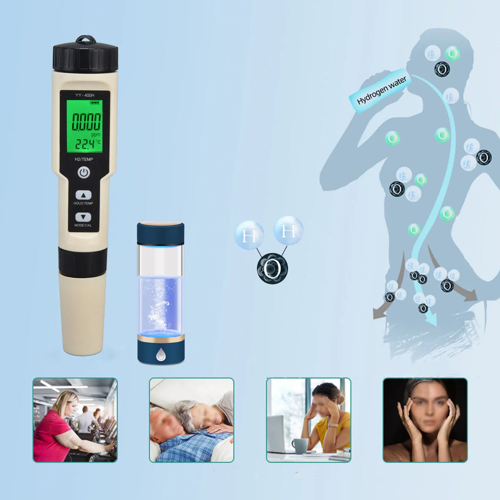 Hydrogen Test Pen High Sensitivity Backlit LCD Design Digital Hydrogen Meter for Aquariums Gardening Laboratories