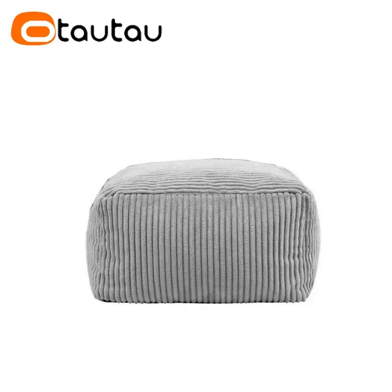 OTAUTAU Funda de puf de pana sin relleno, sillón puff tipo puf de suelo para vagos, puff otomana, tumbona, muebles sin marco DD025