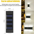 Luces solares de pared para exterior cálidas/blancas, lámpara solar de pared para porche con iluminación superior e inferior para jardín, calle, paisaje, balcón, patio
