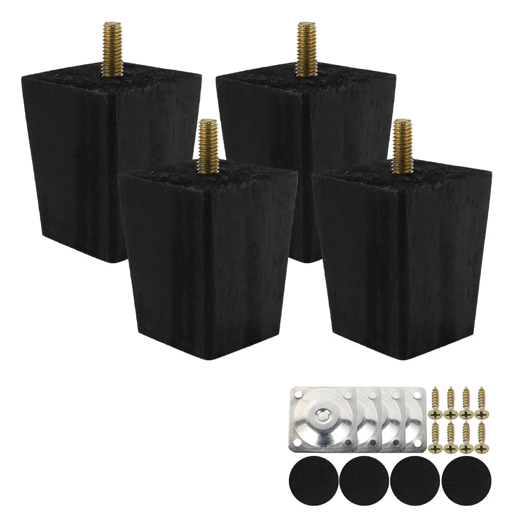 4 patas cuadradas para muebles de 6/10/15 cm, patas de muebles de madera maciza para cama, sofá, mesa, patas de repuesto para silla, sofá, armario