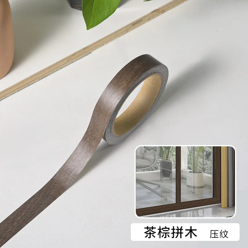 Cinta de borde de muebles termofusible Cinta de grano de madera Madera real Adhesivo previo Embellecedor de marcos de cama Borde decorativo Hermosas uniones