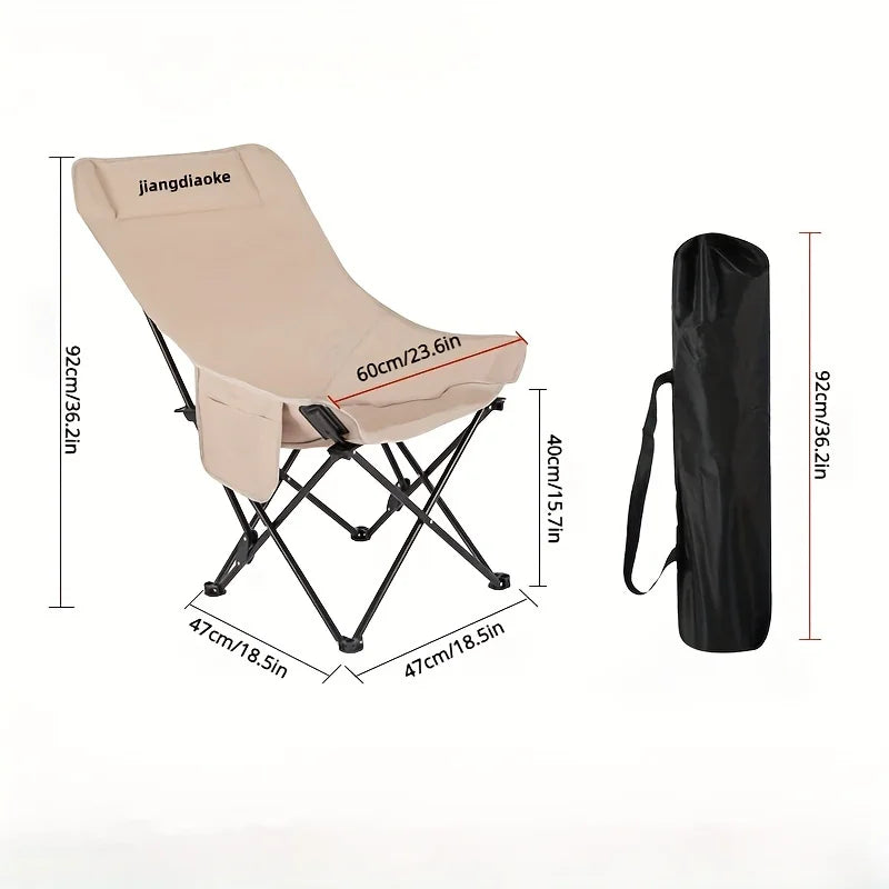 Silla luna de respaldo alto de 1 pieza, juego de mesa y sillas de comedor para pícnic y barbacoa al aire libre, silla plegable portátil