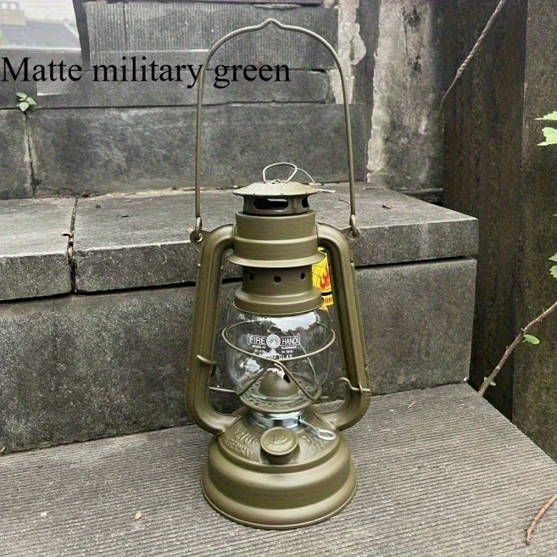 276 lámpara de queroseno retro con forma de caballo y mano de fuego, luz portátil para camping, barbacoa, tienda de campaña al aire libre, iluminación de emergencia