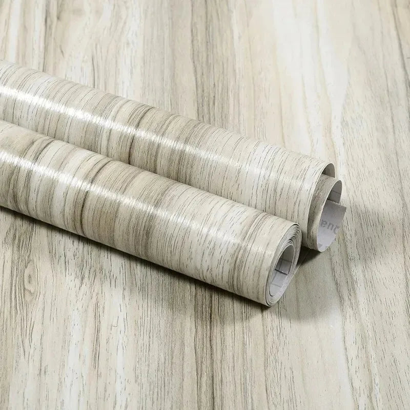 40CM Thickened Waterproof Wood Grain Stickers Self-adhesive PVC Wardrobe Cabinet Desktop Modern Furniture Decorative Wallpaper ﻿