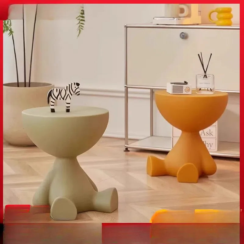 Mesa auxiliar creativa para sofá, mesa de café extraíble, estilo crema, simple, para el hogar, sala de estar, mesa redonda auxiliar, pequeña mesa estante
