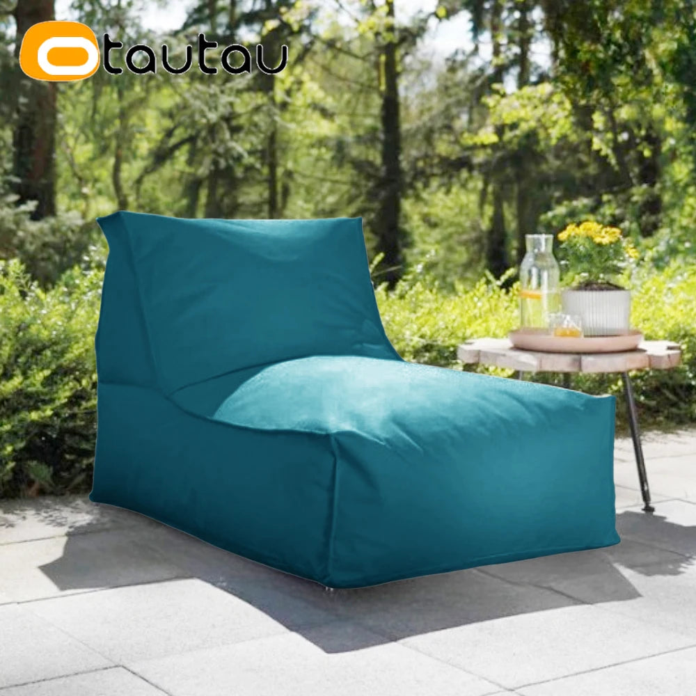 OTAUTAU Funda para puf de exterior Oxford para piscina, flotador, tumbona, club de playa, puf SF505 [¡Sin relleno! ¡Necesitas rellenarlo tú mismo!]