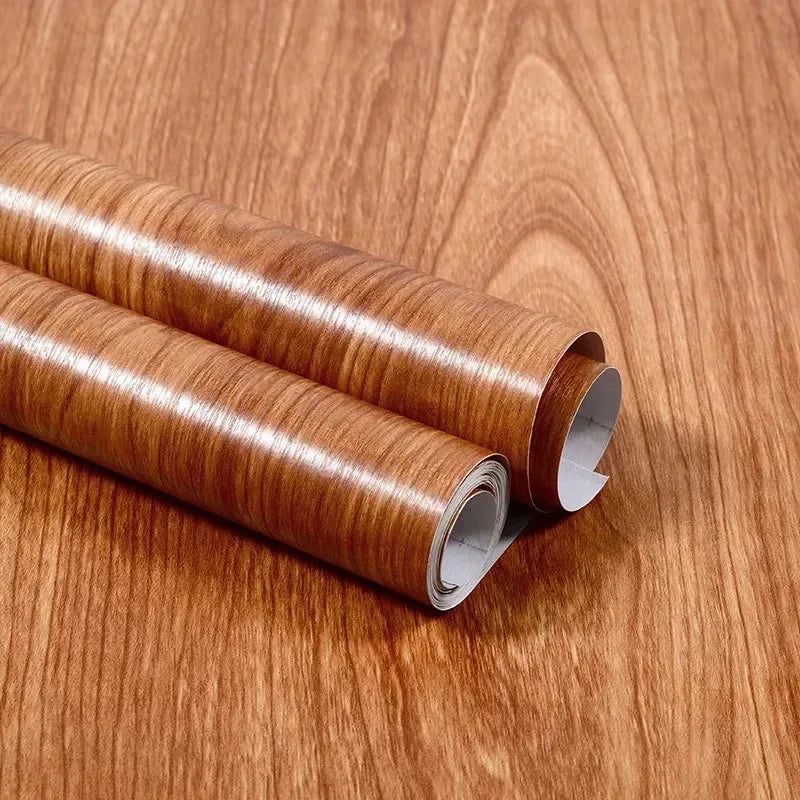40CM Thickened Waterproof Wood Grain Stickers Self-adhesive PVC Wardrobe Cabinet Desktop Modern Furniture Decorative Wallpaper ﻿