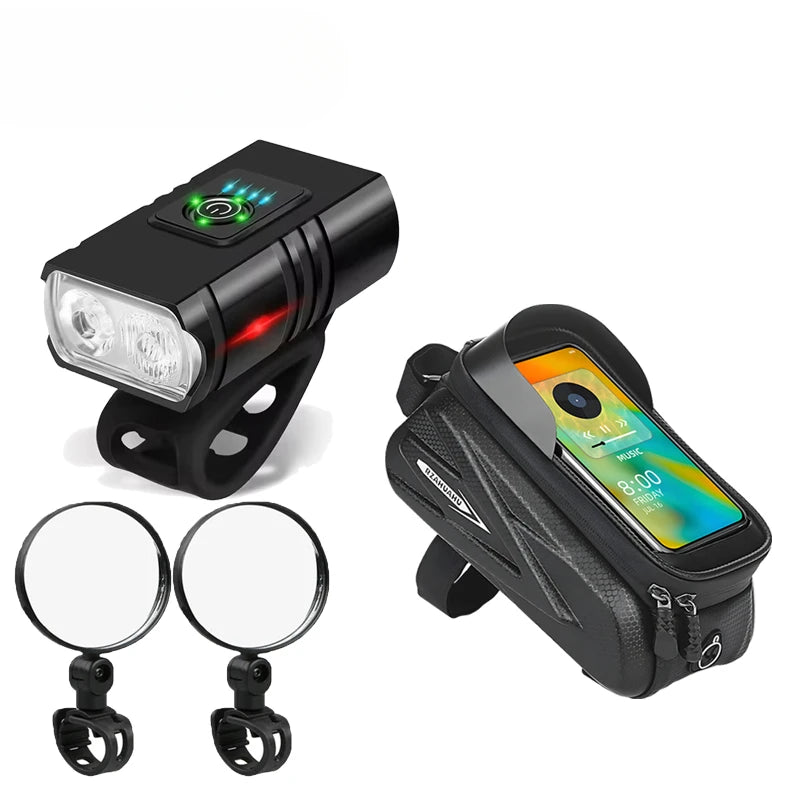 Luz Delantera LED T6 Brillante para Bicicleta USB Recargable MTB Lámpara de Bicicleta de Montaña 1000LM Linterna de Ciclismo para Patinete