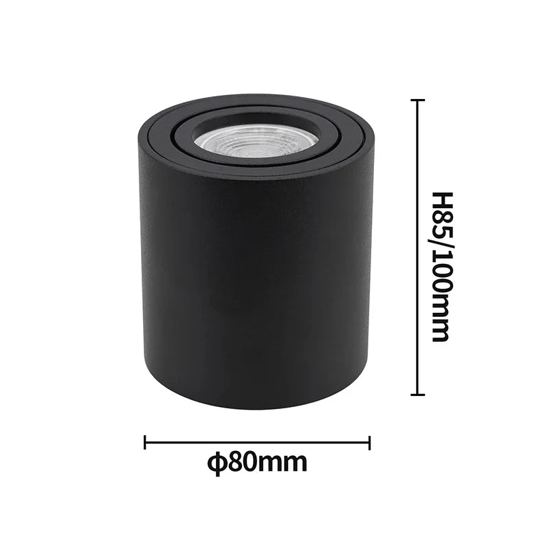 Foco GU10 Redondo LED de Superficie para Techo, Lámpara GU10 Halógena Cilíndrica, 220V