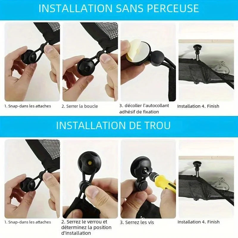 Red de Gestión de Cables para Debajo del Escritorio - Organizador de Malla para Enchufes de 8 Agujeros con Borde Elástico, Ocultador de Cables Flexible para Oficina y Hogar