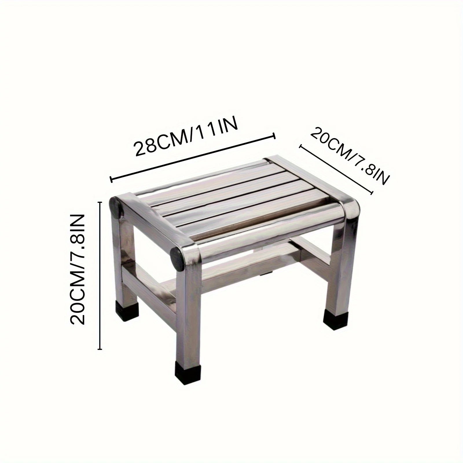 Taburete multifuncional de acero inoxidable - Taburete duradero, grueso y resistente, ideal para sala de estar, baño, cocina, pasillos
