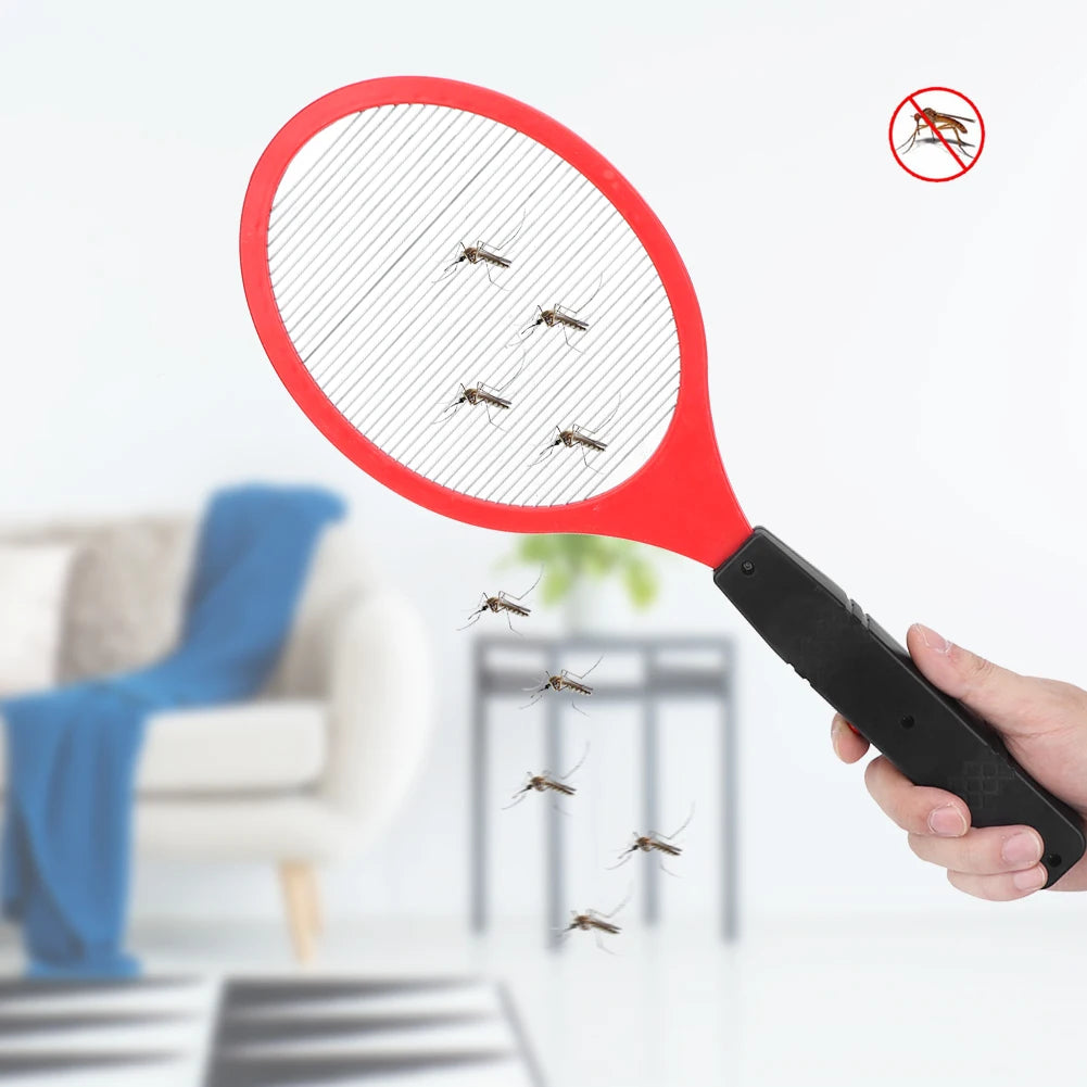Raqueta eléctrica antimosquitos, matamoscas eléctrico sin cable, funciona con pilas, matamoscas eléctrico, mata insectos