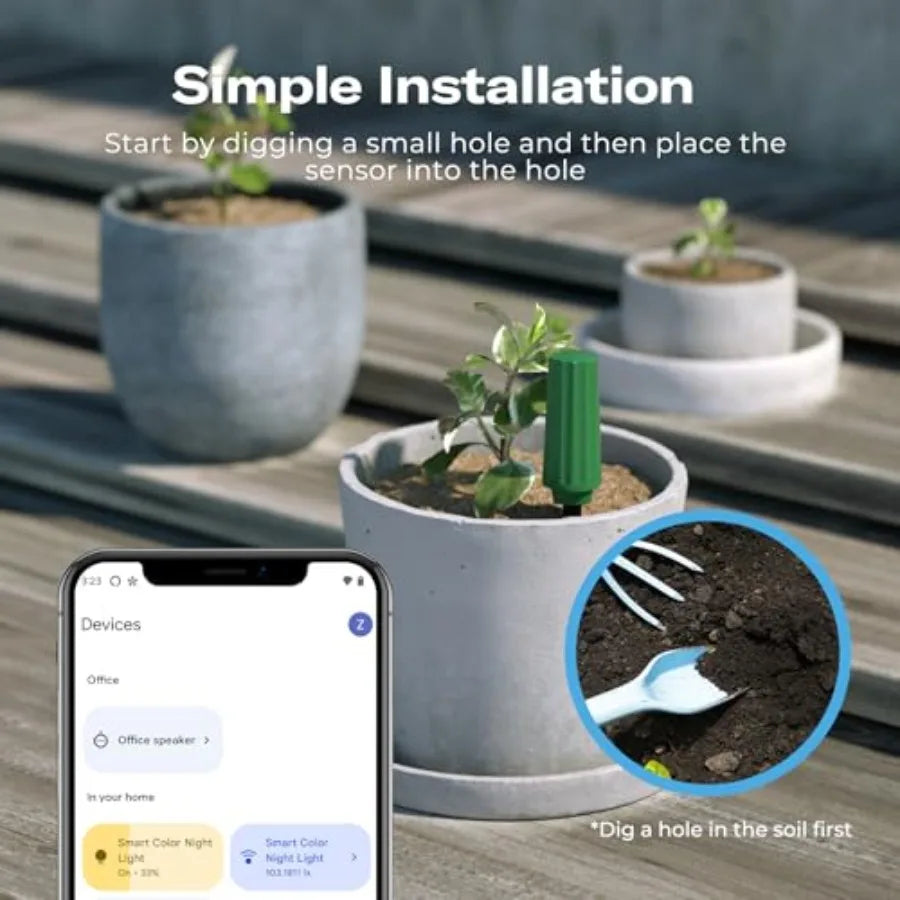 Sensor inteligente de humedad del suelo, se necesita concentrador Zigbee, medidor capacitivo de humedad/temperatura para plantar en el jardín, compatible con Ho