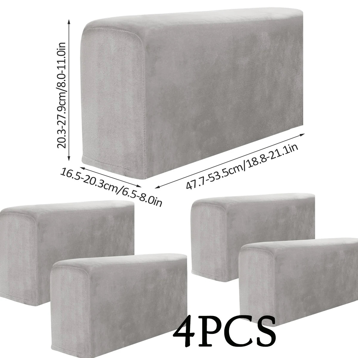 Protector de reposabrazos de sofá de 2 piezas, fundas universales para sillón, antideslizantes, suaves y cálidas, fundas gruesas para reposabrazos de sofá, protector de muebles