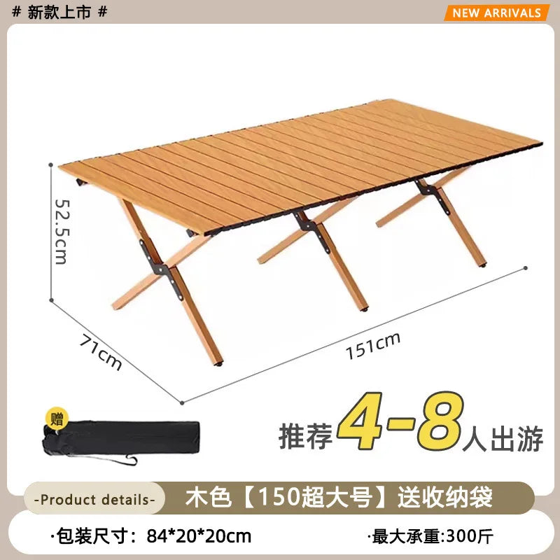 Mesa de picnic de madera portátil Mesa plegable para exteriores Ligera y compacta para acampar Picnics Fiestas en el patio Viajes a la playa