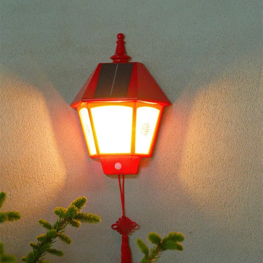 Lámpara LED Solar de Pared Exterior con Sensor de Movimiento Humano, Estilo Retro, Impermeable, para Villa, Jardín, Balcón, Decorativa