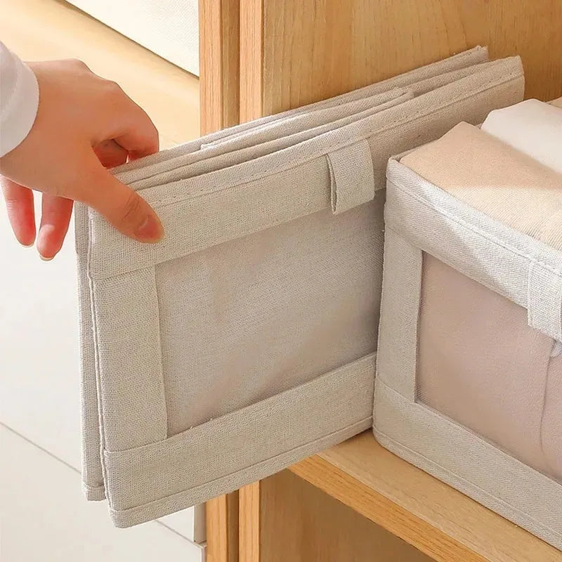 1 Unidad Caja Organizadora de Pantalones para Armarios y Cajones, Cajas de Tela Plegables para Organización de Dormitorio y Armario del Hogar