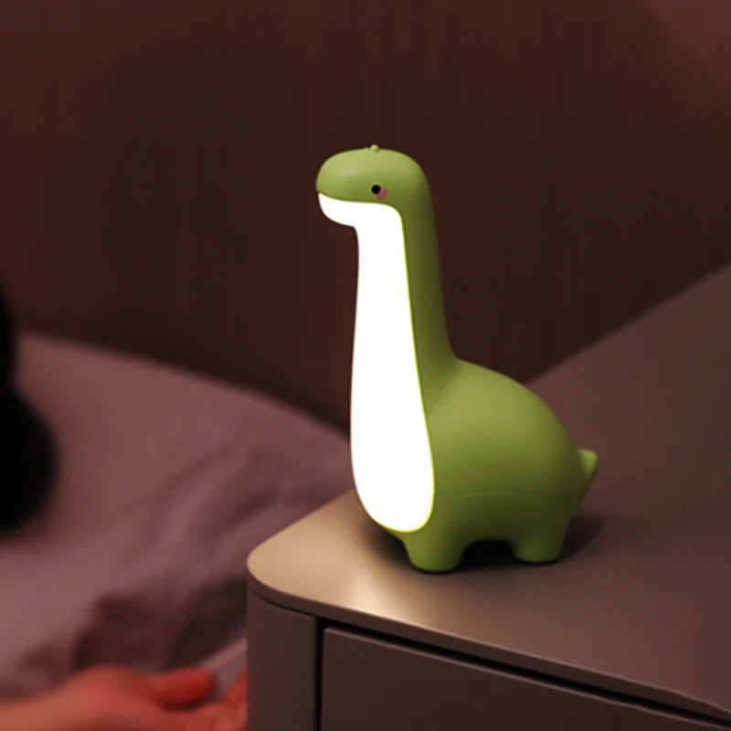 Dinosaurio Luz Nocturna Linda Luz Nocturna Infantil Protección Ocular Lámpara de Mesita de Noche con Temporizador Carga USB Decoración de Habitación Regalo para Niños