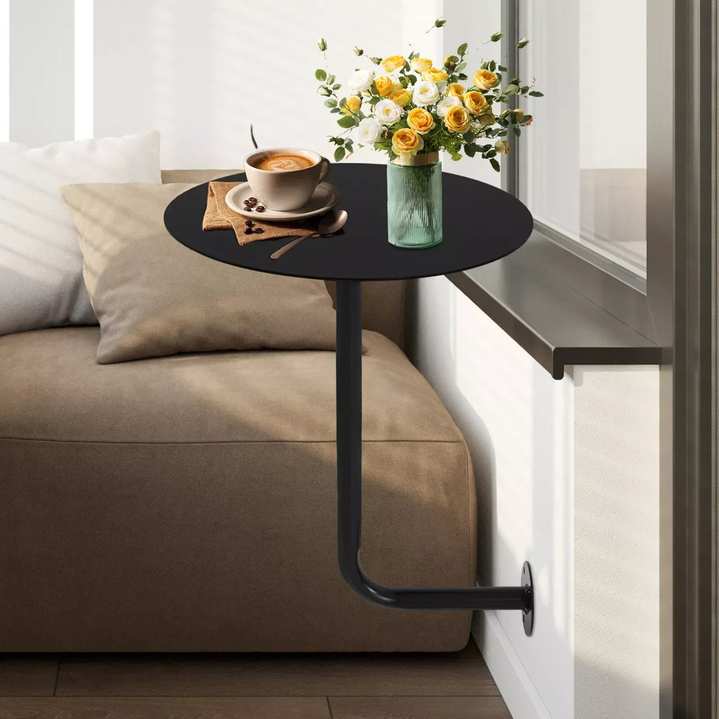 Mesa de bar redonda en L de pared - Mesa que ahorra espacio - Ideal para café, pub y mostrador a la altura del bar