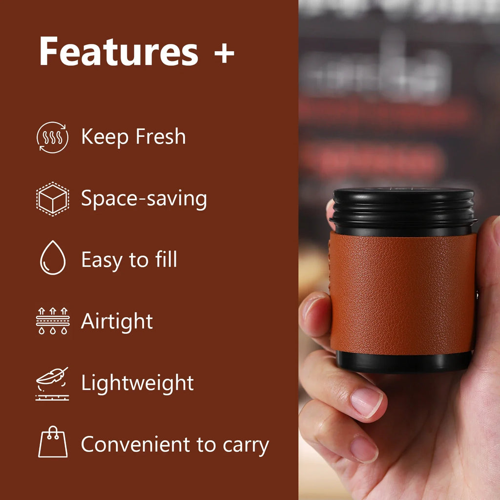 Bincoo Mini Botes de Café 2-unidades 80ML, Botellas de Almacenamiento Portátiles, Contenedores de Polvo de Café para Exteriores, Conservadores de Frescura Herméticos