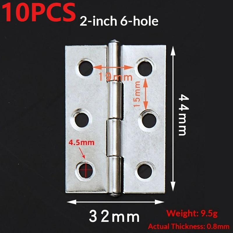 10 bisagras de puerta de acero inoxidable para armarios, ventanas, cajas de madera, bisagras planas, accesorios de herrajes para muebles del hogar Escritorio