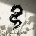 1 Escultura de Pared de Metal Dragón Oriental - Arte de Pared de Hierro Art Déco de 15.75x8.19 Pulgadas, Diseño de Dragón Negro para Hogar, Patio
