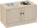 Comederos Elevados para Perros con Gabinete de Almacenamiento, Soporte Elevado para Comedero de Perros, Estación de Alimentación para Mascotas con Comedero Lento y Antideslizante, para Mascotas Grandes