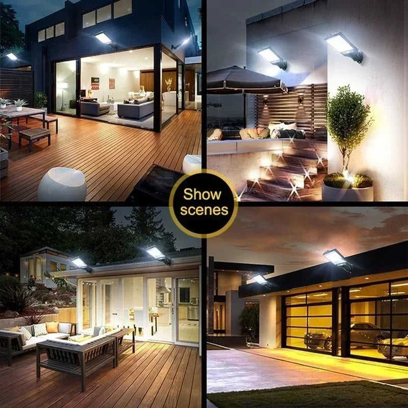 Farolas solares para exteriores, lámpara solar con 3 modos de luz, sensor de movimiento impermeable, iluminación de seguridad para jardín, patio, sendero.