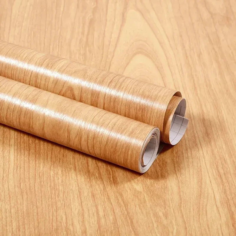 40CM Thickened Waterproof Wood Grain Stickers Self-adhesive PVC Wardrobe Cabinet Desktop Modern Furniture Decorative Wallpaper ﻿