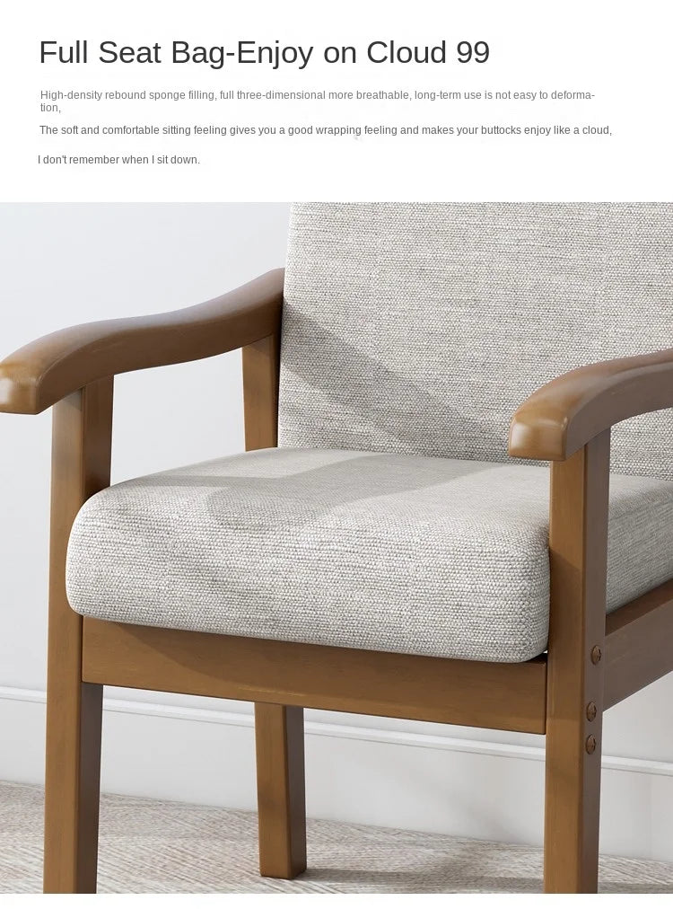 Silla de madera maciza, silla individual, silla de escritorio para ordenador, silla cómoda con respaldo para el hogar, sillón para sentarse, silla para mahjong para ancianos