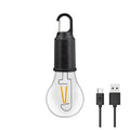 LED Solar Camping Lights USB Rechargeable Bulbs Lamp Dimmable with Hooks Vintage Light for Hiking Tent Lantern Outdoor Lighting