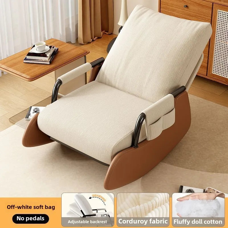 Silla reclinable, silla perezosa plegable para la hora del almuerzo, adultos pueden sentarse, silla reclinable para la siesta en la oficina, mecedora para balcón y hogar