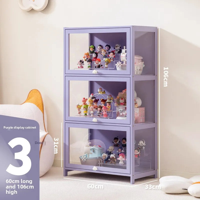 Caja de almacenamiento de figuras, estante de exhibición, caja de almacenamiento a prueba de polvo para bloques de construcción, vitrina para muñecas y figuras