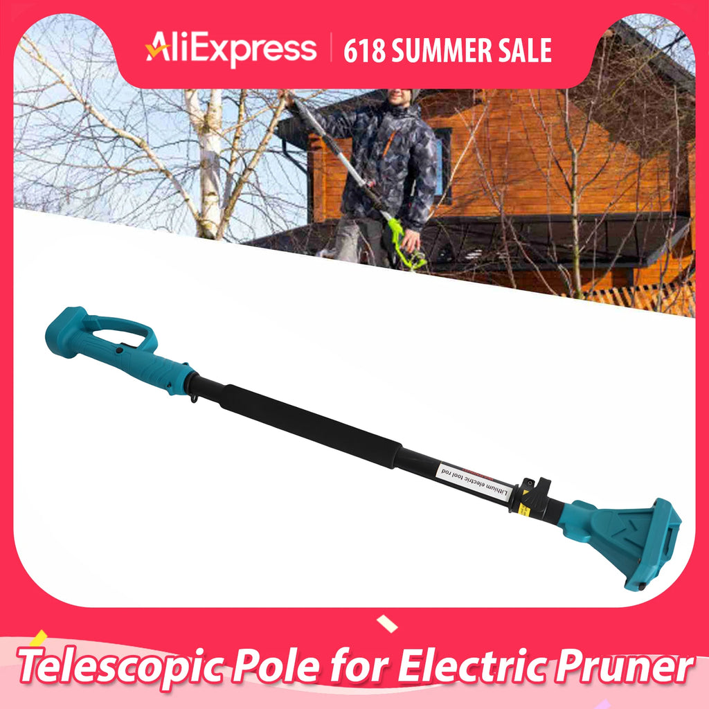 Tijeras de podar inalámbricas con pértiga telescópica, eficientes y antideslizantes, de aleación de aluminio, versátiles, azules, para jardín