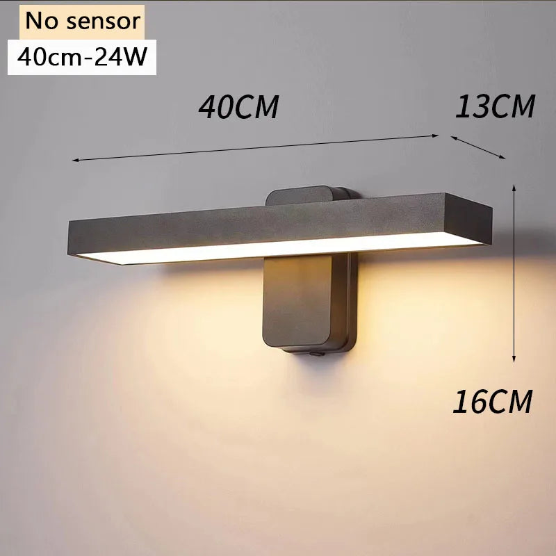 Lámpara LED de pared para exterior IP65 con sensor de movimiento, impermeable, giratoria, para porche, entrada de villa, patio, sala de estar, decoración del hogar